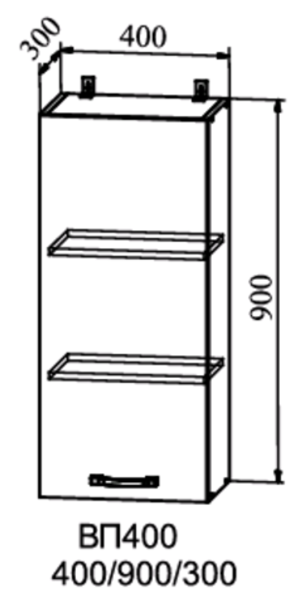 шкаф верхний высокий 400 квадро