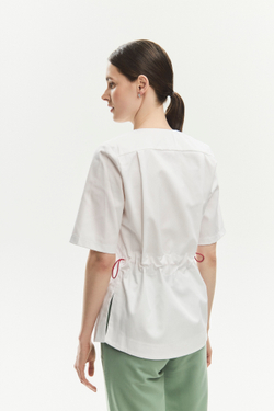 Топ с запахом медицинский женский Йошо, белый хлопок OLD