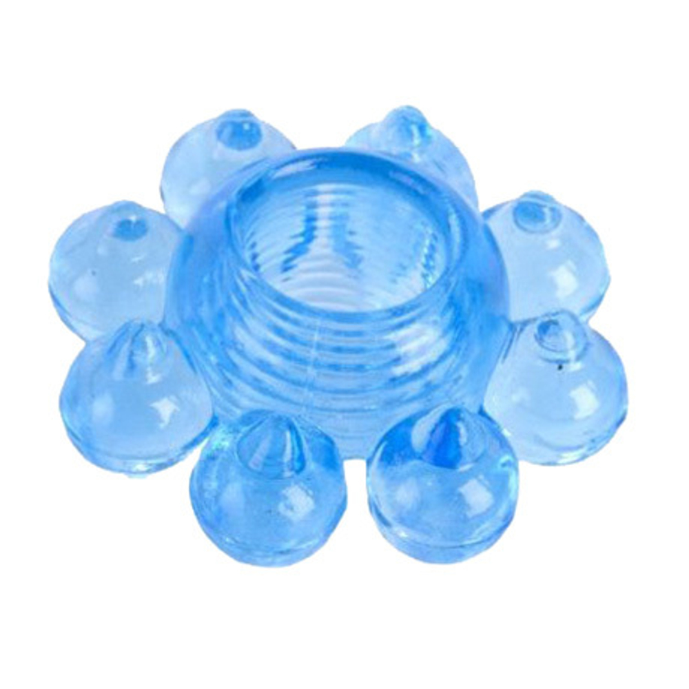 Голубое эрекционное гелевое кольцо-цветок 1,5см ToyFa Basic 818001-6