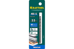 Сверло по металлу HSS-G 3.5 х70мм, сталь М2(S6-5-2) KRAFTOOL