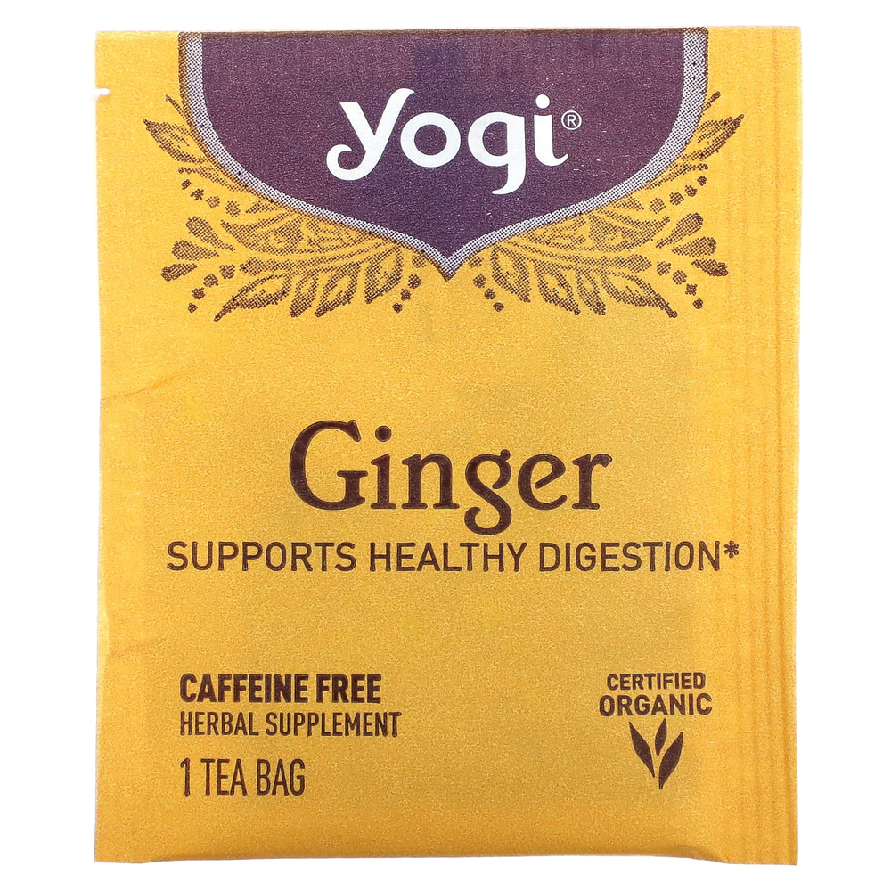 Yogi Tea, имбирь, без кофеина, 16 чайных пакетиков, 32 г (1,12 унции)