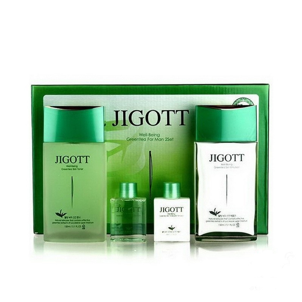 Jigott Well-Being Green Tea Homme Skin Care 2 Set набор для ухода за мужской кожей с экстрактом зеленого чая