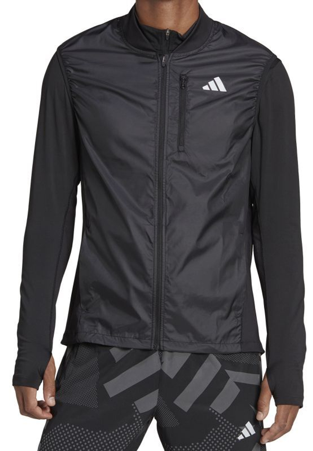 Мужская теннисная жилетка Adidas Running Jacket - черный