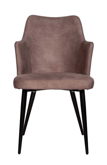 Стул с подлокотниками HUNT, 360гр., иск. замша Apache 9 Dark Beige, опоры черные, конус