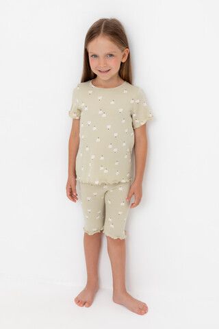 пижама  для девочки  К 1632/фисташковый мусс,колокольчики