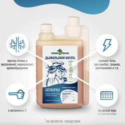 Эликсир ДЬЯВОЛЬСКИЙ КОГОТЬ ArtroPro с витамином С на водной основе для лошадей Horse-Bio, 1000 мл