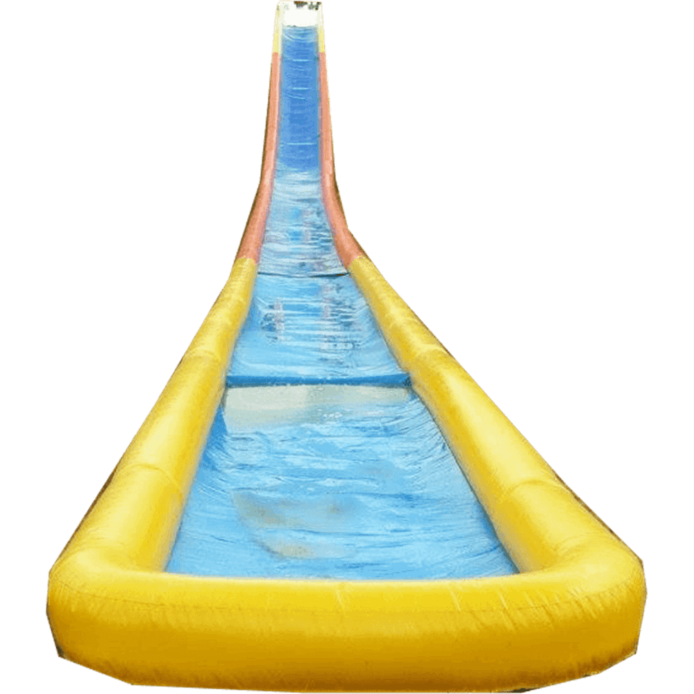 Водная горка с надувным дном, герметичная ТУРБО "Капля", длина 80 метров