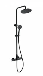 Душевая система с термостатом WONZON & WOGHAND Plate, Черный матовый (WW-C3017-A-MB)