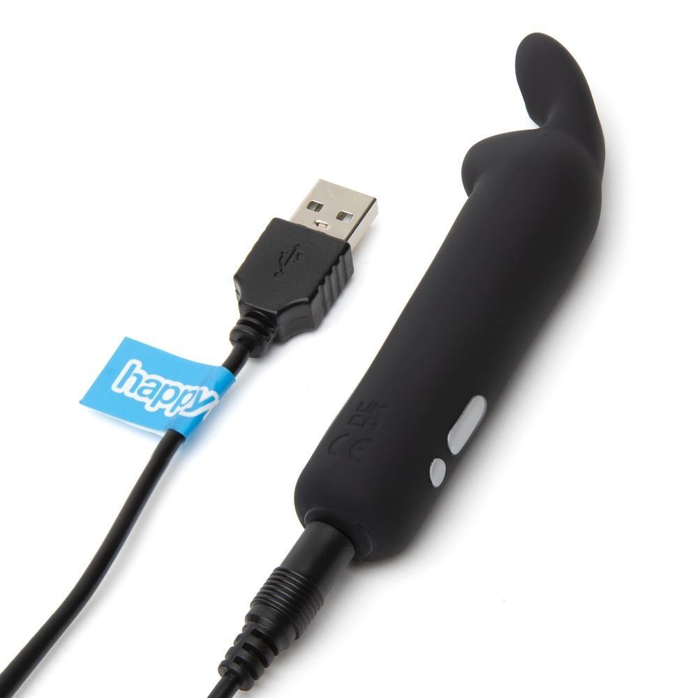 Черная вибропуля с ушками Rechargeable Rabbit Ears Bullet Vibrator (Цвет: черный)