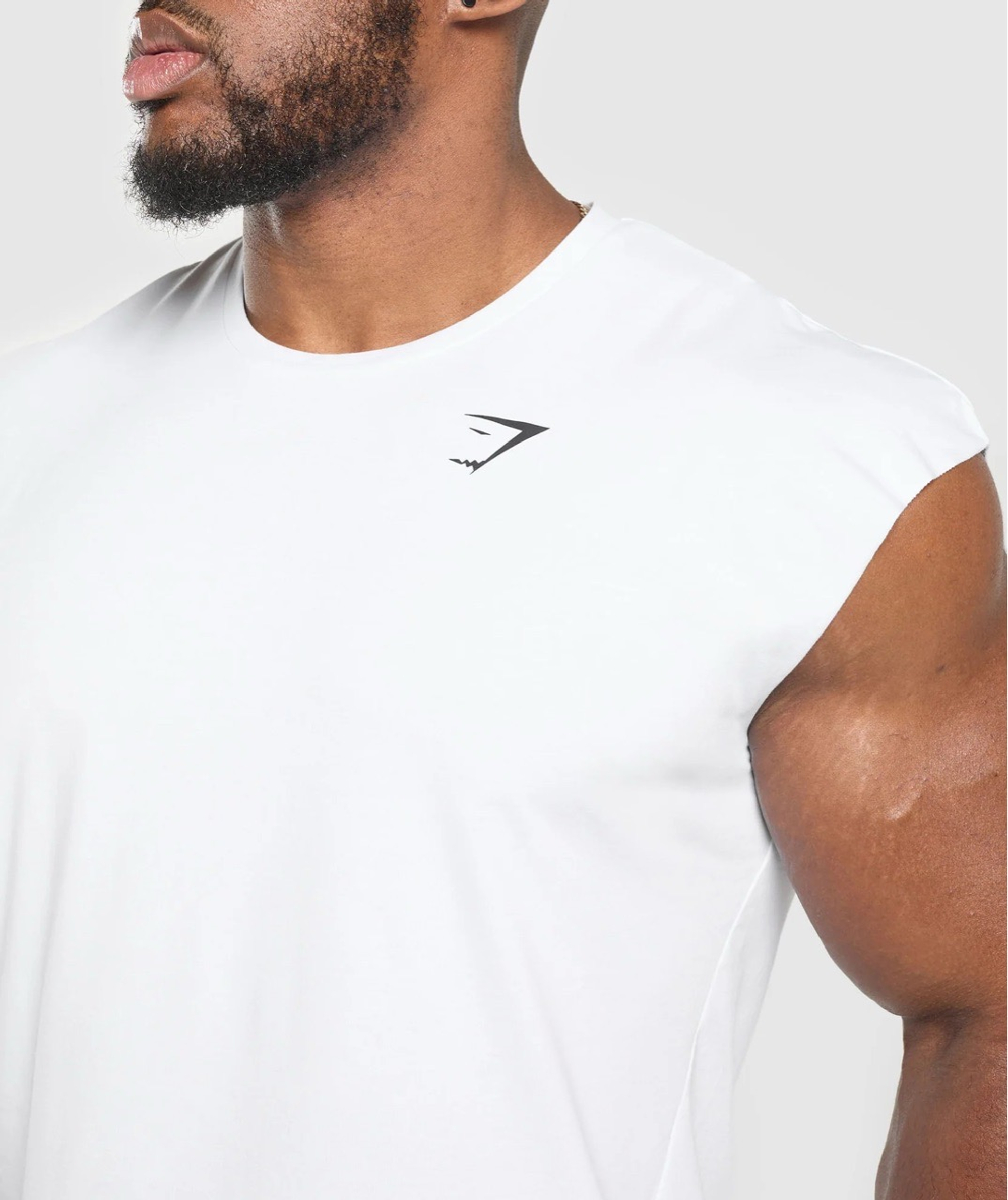 Майка GYMSHARK Critical Cut Off Tank White