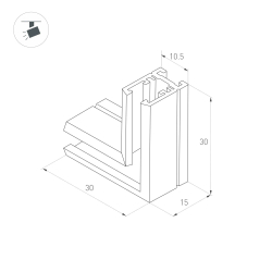 Коннектор угловой MAG-MICROCOSM-CON-L90 (BK) (Arlight, IP20) 044527