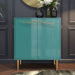 Комод Арт Колор Стайл Голд с 2 полками Пастельно-синий