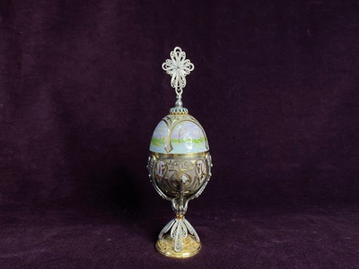 Яйцо пасхальное "Лебёдушка", золото