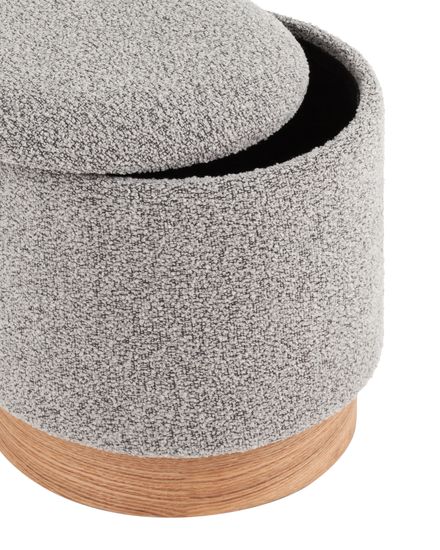 Пуф с ящиком Холли XS букле серый