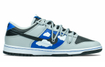 [Custom sneakers] NBA x Nike Dunk Low Valentine's Day Limited Gift Box Deconstruct Klein Blue Graffiti Little Daisy Low Panel Shoes Men's Black and White Grey Blue