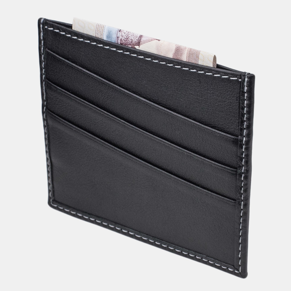 Кожаный картхолдер Carte черного цвета