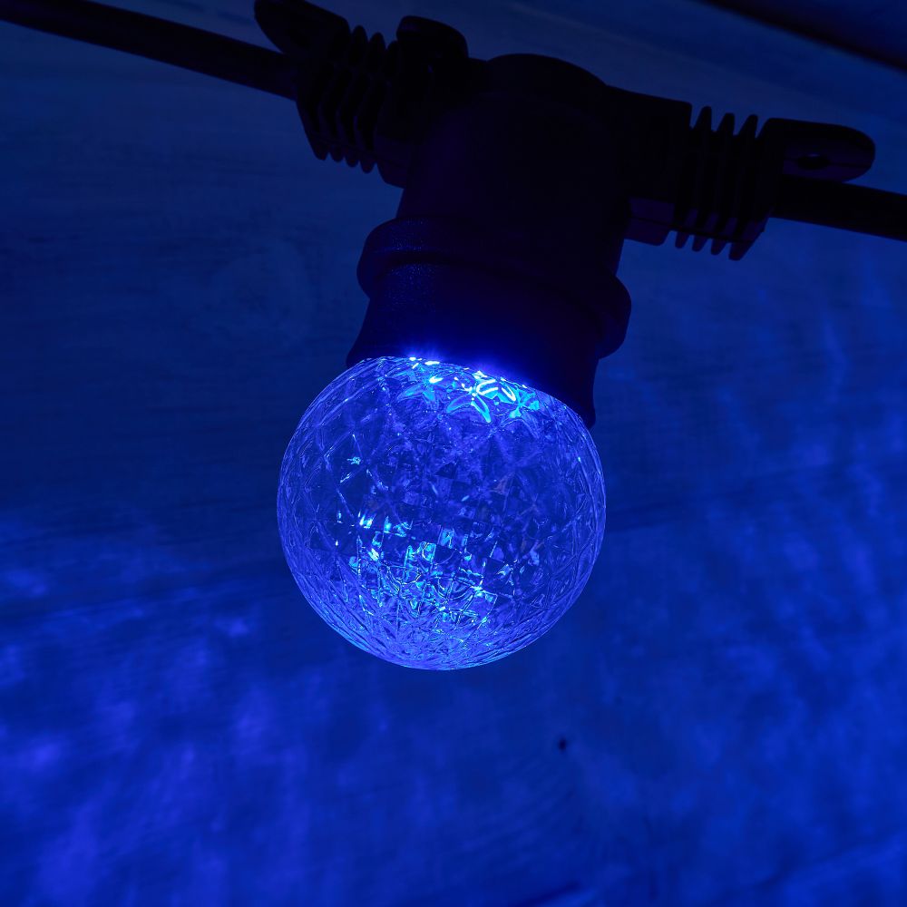 LED-D45-1W-BLUE-E27-CL-С PINEAPPLE Лампа декоративная светодиодная. Форма Ананас. прозрачная. Цвет синий. Картон. ТМ Volpe