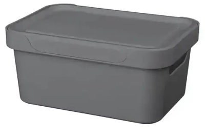 Контейнер с крышкой универсальный для хранения «LUXE», серый, 38*27,6*14 см, 12л