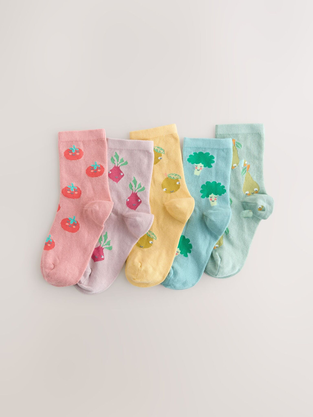 Носки хлопковые для девочки Next AU2-571, 5 шт., Розовый, Желтый, Голубой