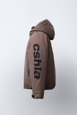 ZARA СТЕГАНАЯ КУРТКА НА МОЛНИИ, СЕРО-КОРИЧНЕВЫЙ