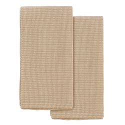 Набор из двух кухонных вафельных полотенец бежевого цвета из коллекции Essential, 50х70 см
