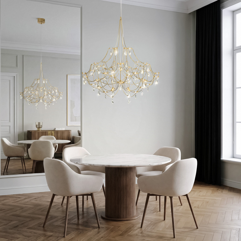 Светодиодная люстра с декором из хрусталя и с пультом дистанционного управления 90400 LED