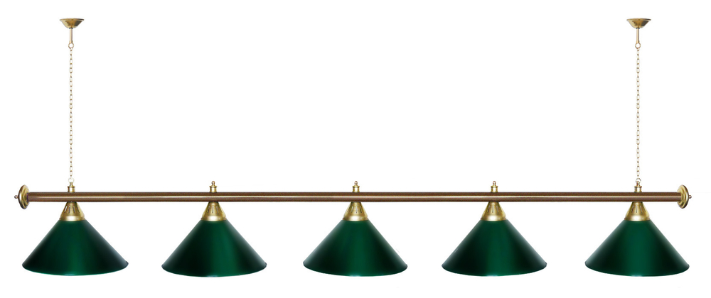 Лампа STARTBILLIARDS 5 пл. (плафоны золотые,штанга золотая,фурнитура золото)