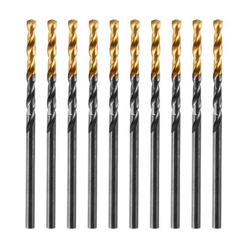 Сверло по металлу, 2,5 мм, HSS-Tin, Golden Tip, 10 шт. Denzel