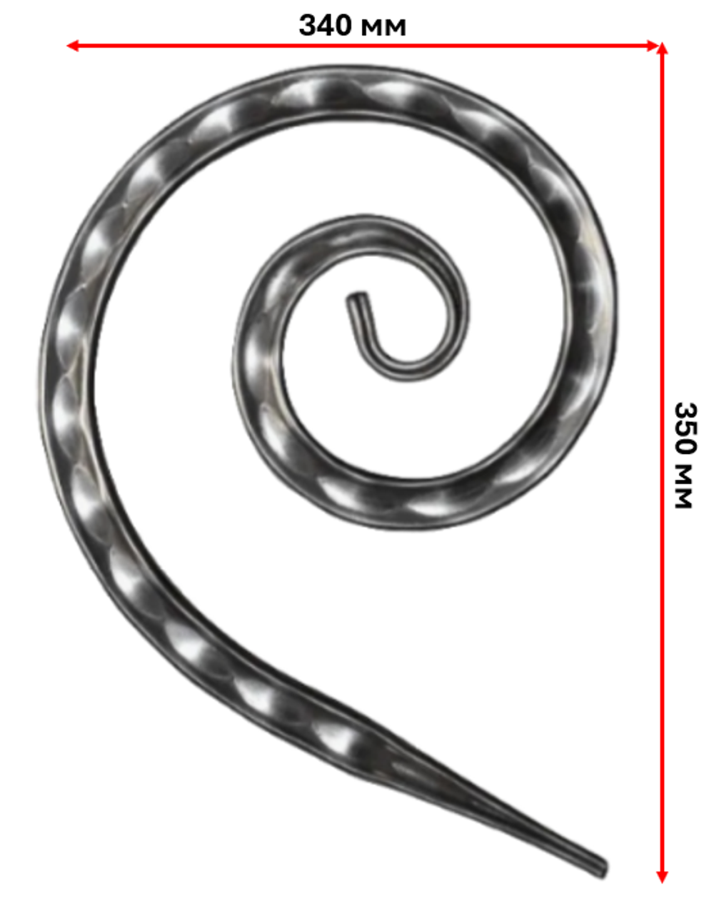 кованый элемент запятая с декором 350х340