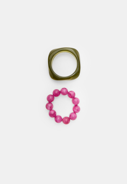 STRADIVARIUS Набор из 2 контрастных браслетов, цвет фуксии