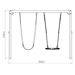 Деревянные качели с качелями гнездо 60 см и гибкими качелями