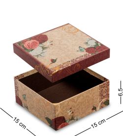 WG-09-B Набор коробок из 3шт «Квадрат» цв.беж./бордов.