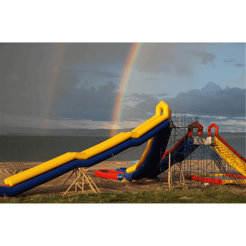 Надувная водная горка для вышки (опоры) «Стрела PRO» с одной ступенью 13*2.5*5 м