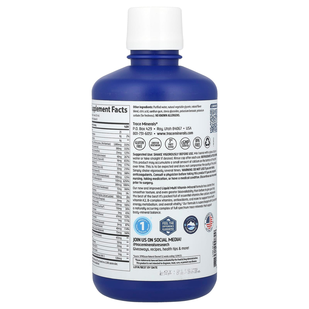 Trace, жидкий мультивитаминный комплекс с витаминами и минералами, для мужчин и женщин, апельсин и манго, 887 мл (30 жидк. унций)