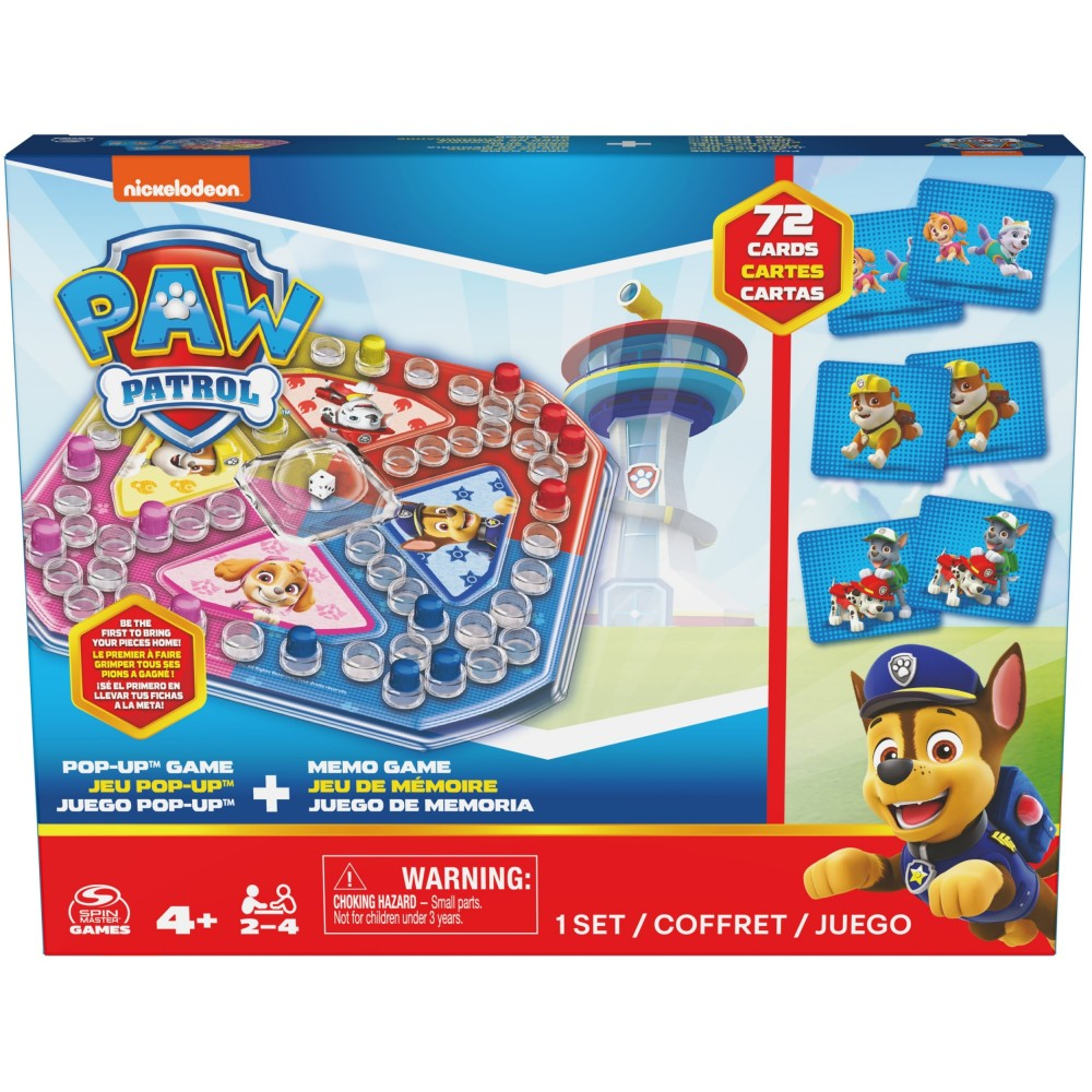 Набор игр Spin Master 33635 20141685 Щенячий патруль Мемори и Pop Up 2 игры 20141685 — фото 1