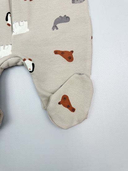 Комбинезон из футера с начесом "Северные зверята"