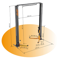 WDK-534 Подъемник двухстоечный, верхняя синхронизация, г/п 5 т, 380В