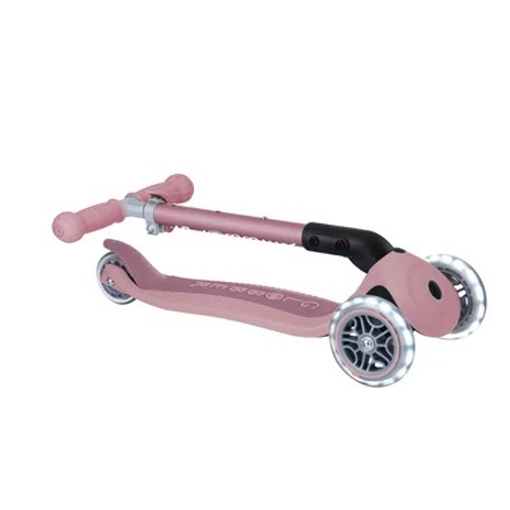 Самокат Globber Junior Foldable Lights Ecologic розовый