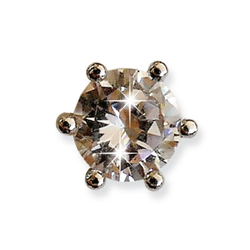Серьги для ушей BIOJOUX BJT958 Crown Zircon TITANIUM 6mm Италия