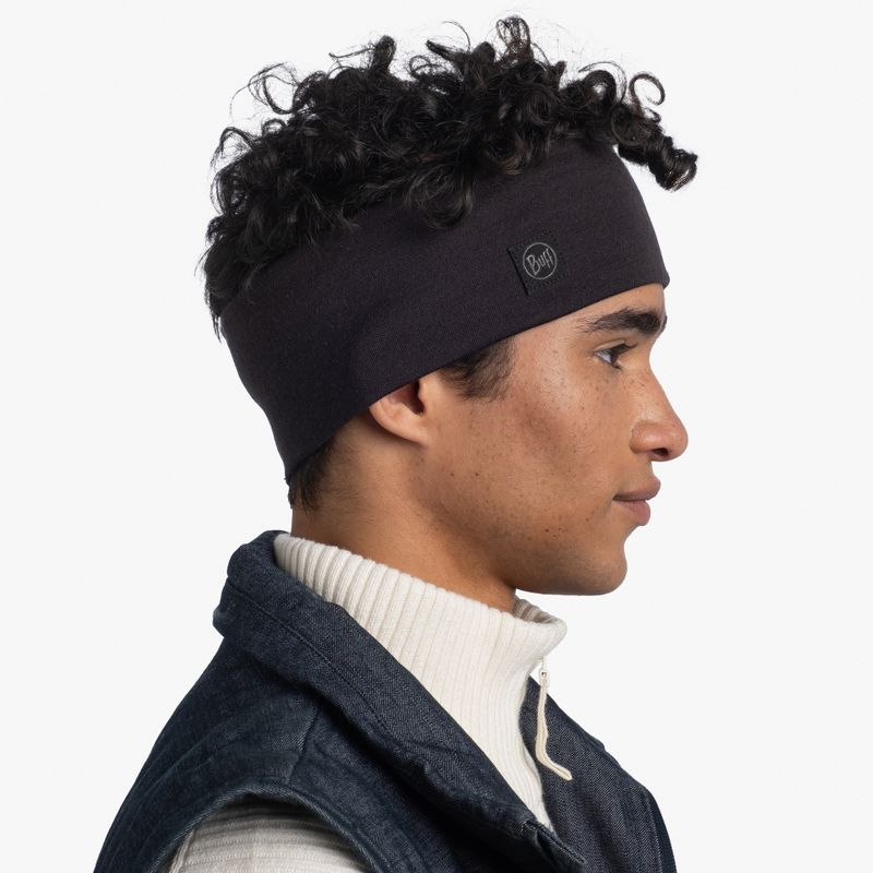 Шерстяная повязка на голову Buff Headband Midweight Wool Solid Black Фото 3