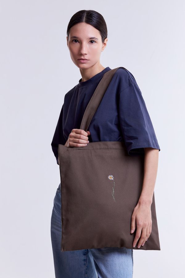 Шоппер Ромашка коричневый - фото 4