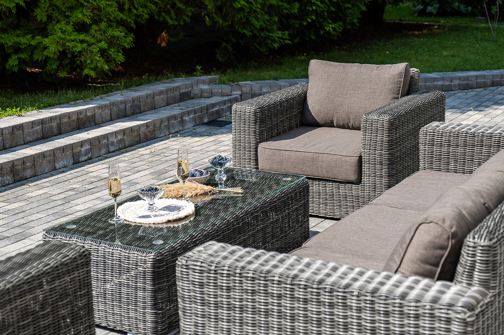 "Боно" лаунж-зона из искусственного ротанга, цвет графит