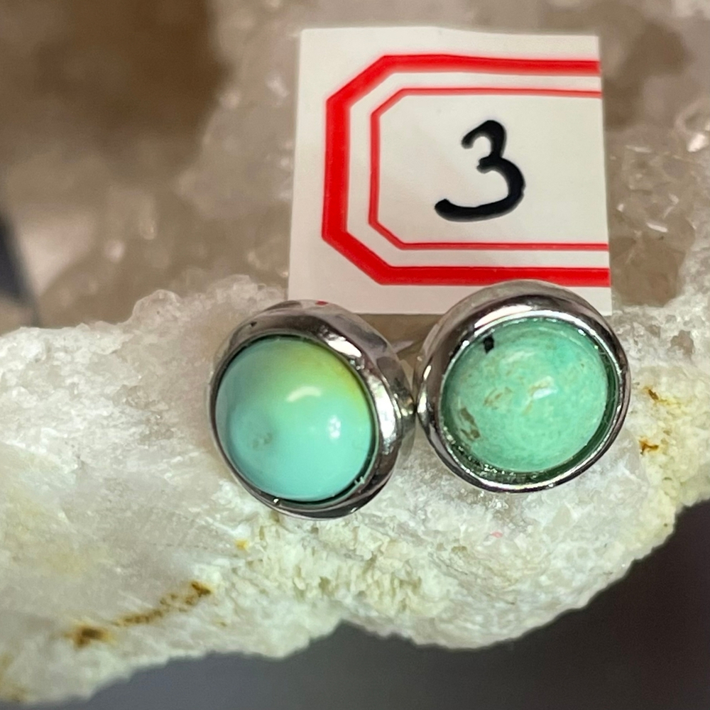 28409 Бирюза Серьги Пусеты 7,5мм