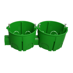 Коробка установочная ЭРА KUTS1-68-45-green зеленая 68х45мм для твердых стен с саморезами, один стыковочный узел IP20