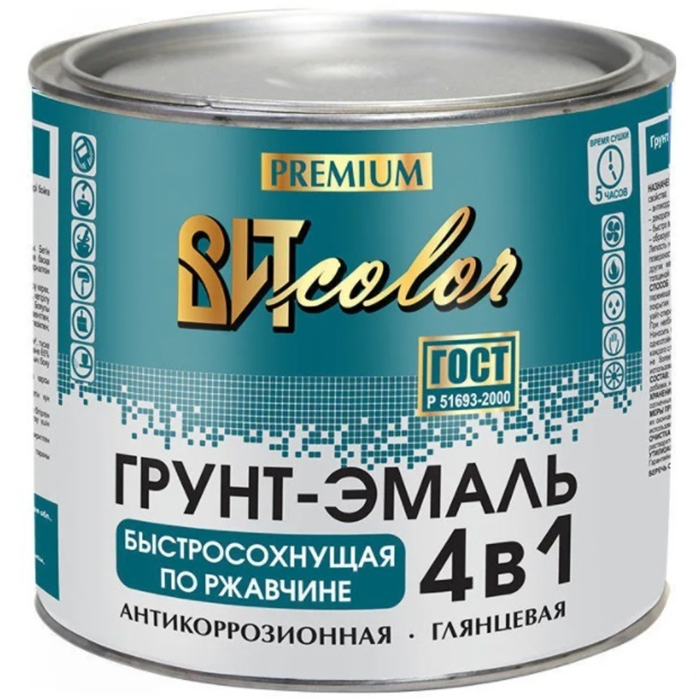 Грунт-эмаль по ржав.4*1 белая  ВИТ color 1,9 кг