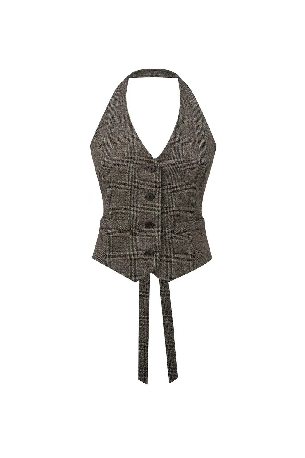 Жилет в клетку с открытой спиной