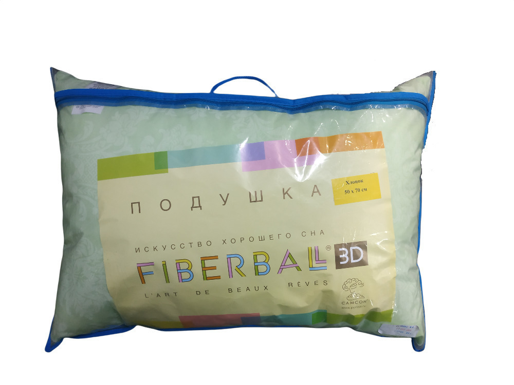 Подушка Самсон "Fiberball 3D" чехол хлопок 50х70