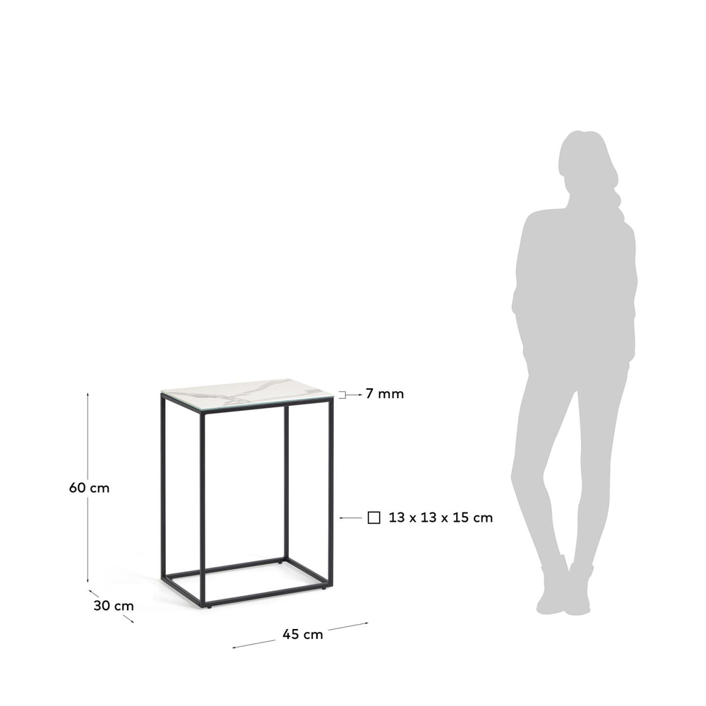 Журнальный столик La Forma (ex Julia Grup) Rewena с керамической столешницей 45 x 30 см