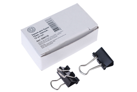 Зажим для бумаг металлический 15мм черный 12шт/уп DOLCE COSTO цена за 1шт.