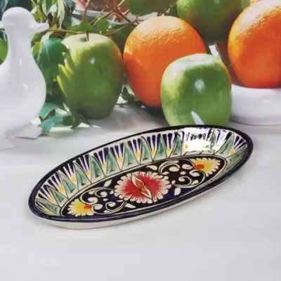 Селедочница маленькая Риштанская керамика 23*11см